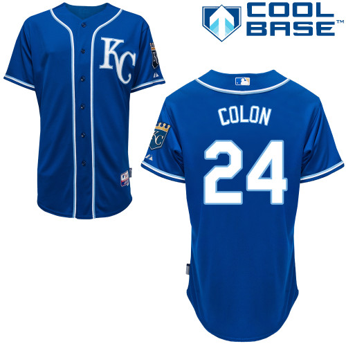 Christian Colon #24 Youth Baseball Jersey-Kansas City Royals Authentic 2014 Alternate 2 Blue Cool Base MLB Jersey